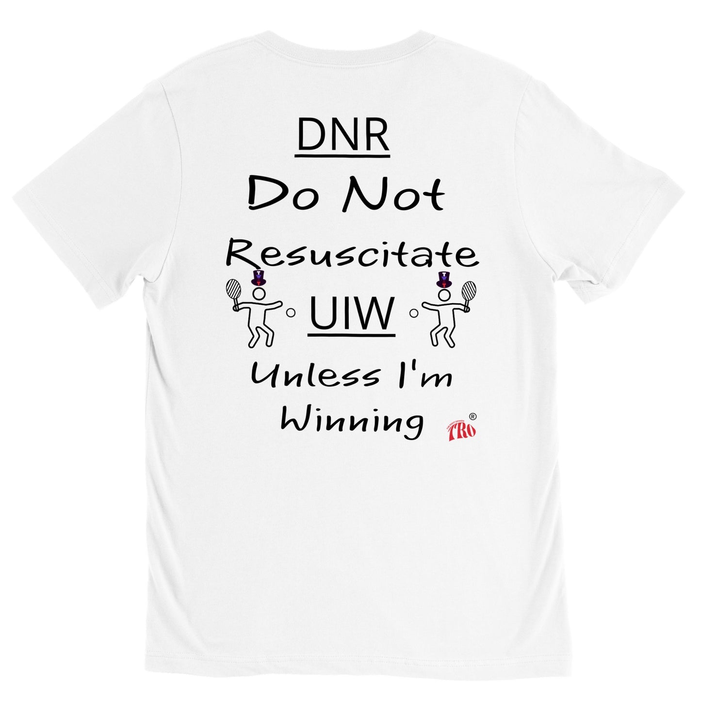 CHARITY Racket Sports Unisex V-Neck T-shirt with extra detail on back