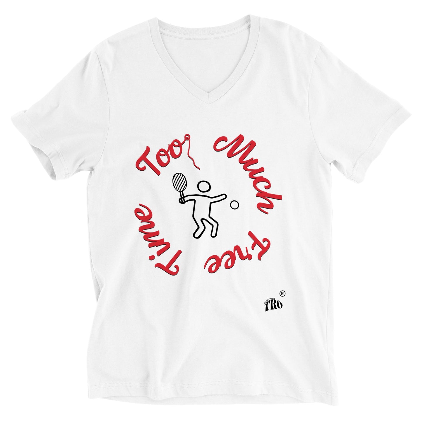 CHARITY Racket Sports Unisex V-Neck T-shirt with extra detail on back