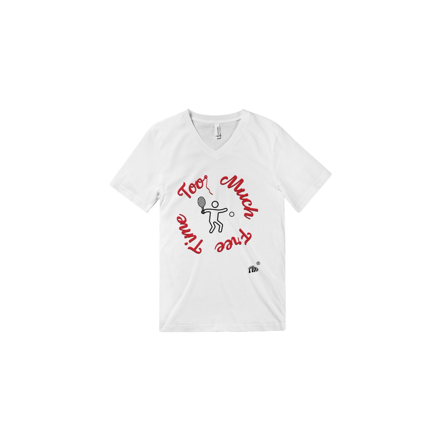 CHARITY Racket Sports Unisex V-Neck T-shirt with extra detail on back