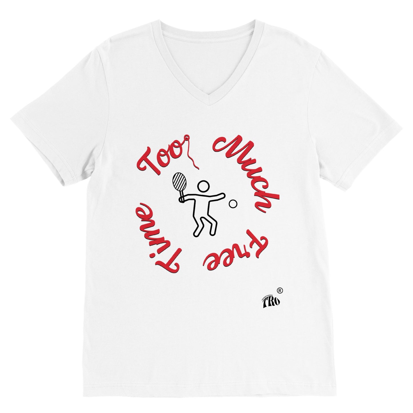 CHARITY Racket Sports Unisex V-Neck T-shirt with extra detail on back