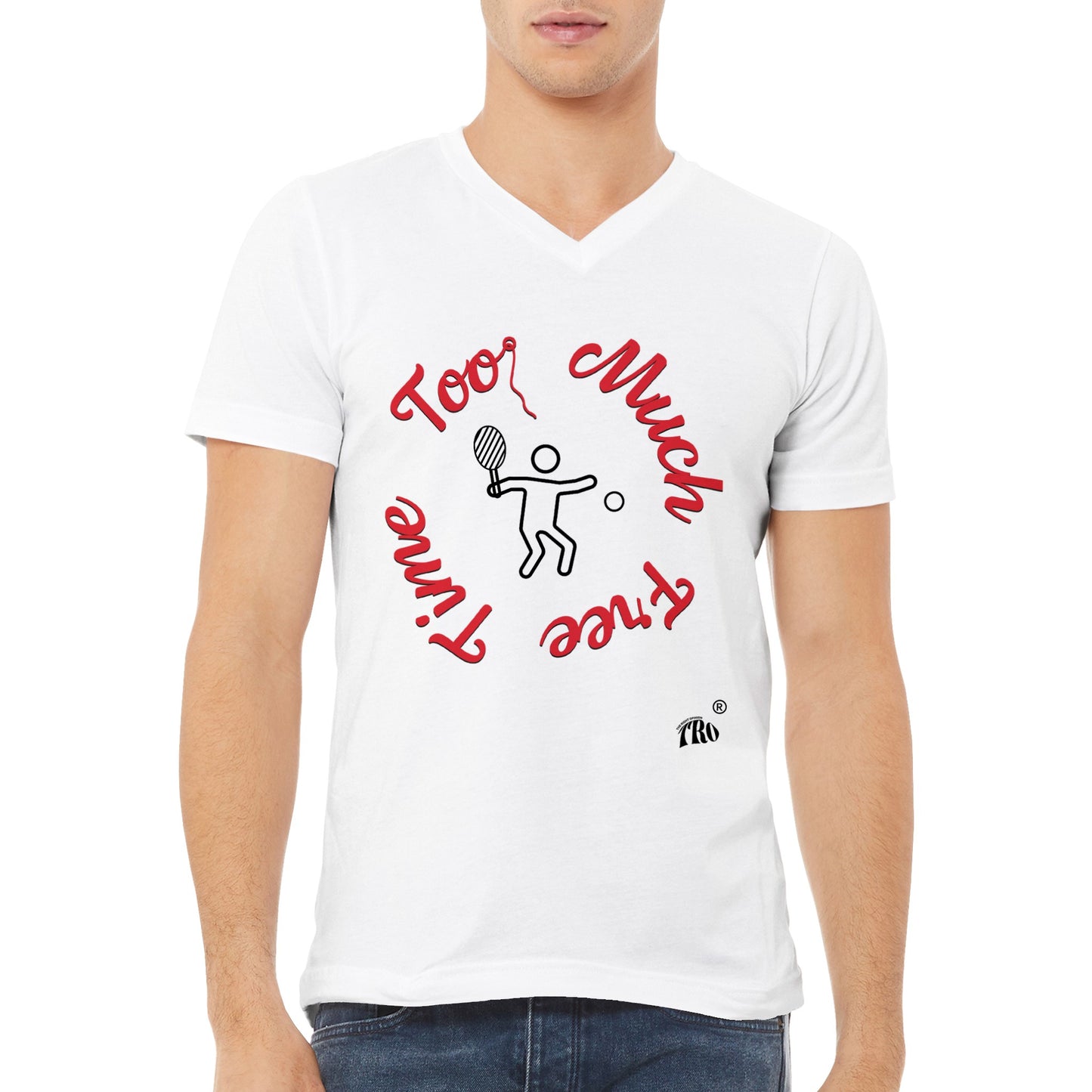 CHARITY Racket Sports Unisex V-Neck T-shirt with extra detail on back