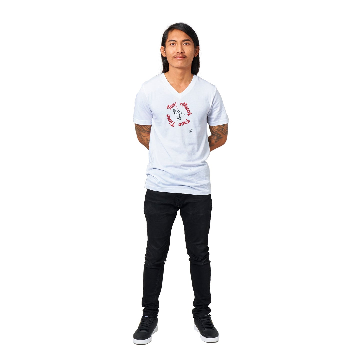 CHARITY Racket Sports Unisex V-Neck T-shirt with extra detail on back