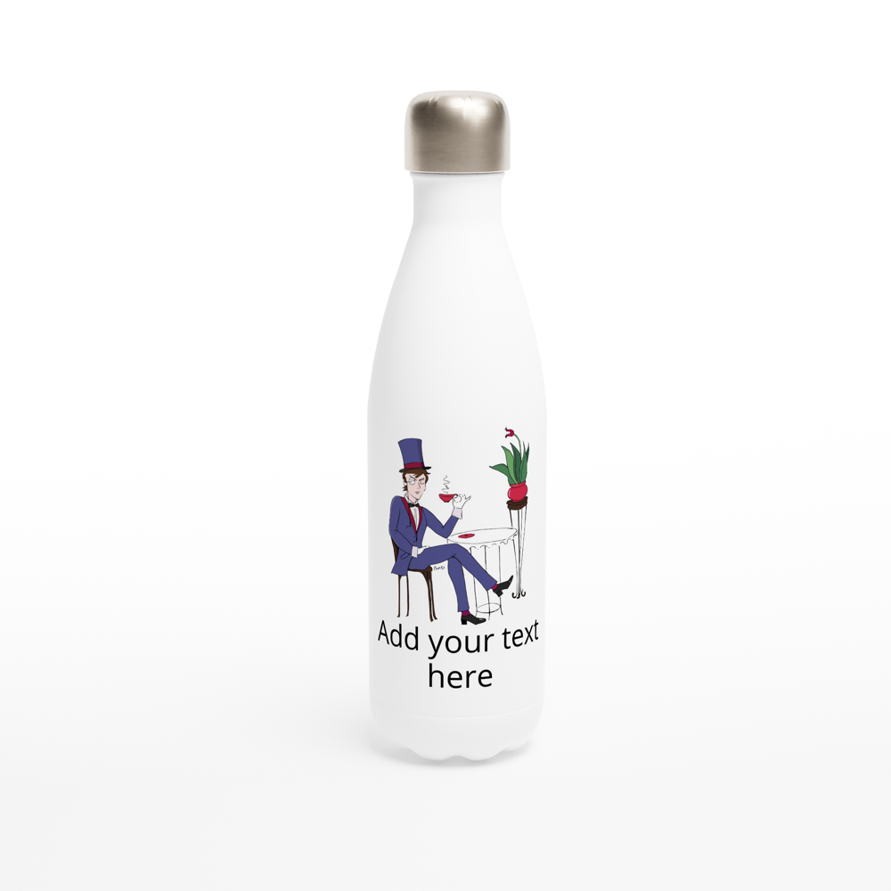 Personalize this White 17oz Stainless Steel Water Bottle