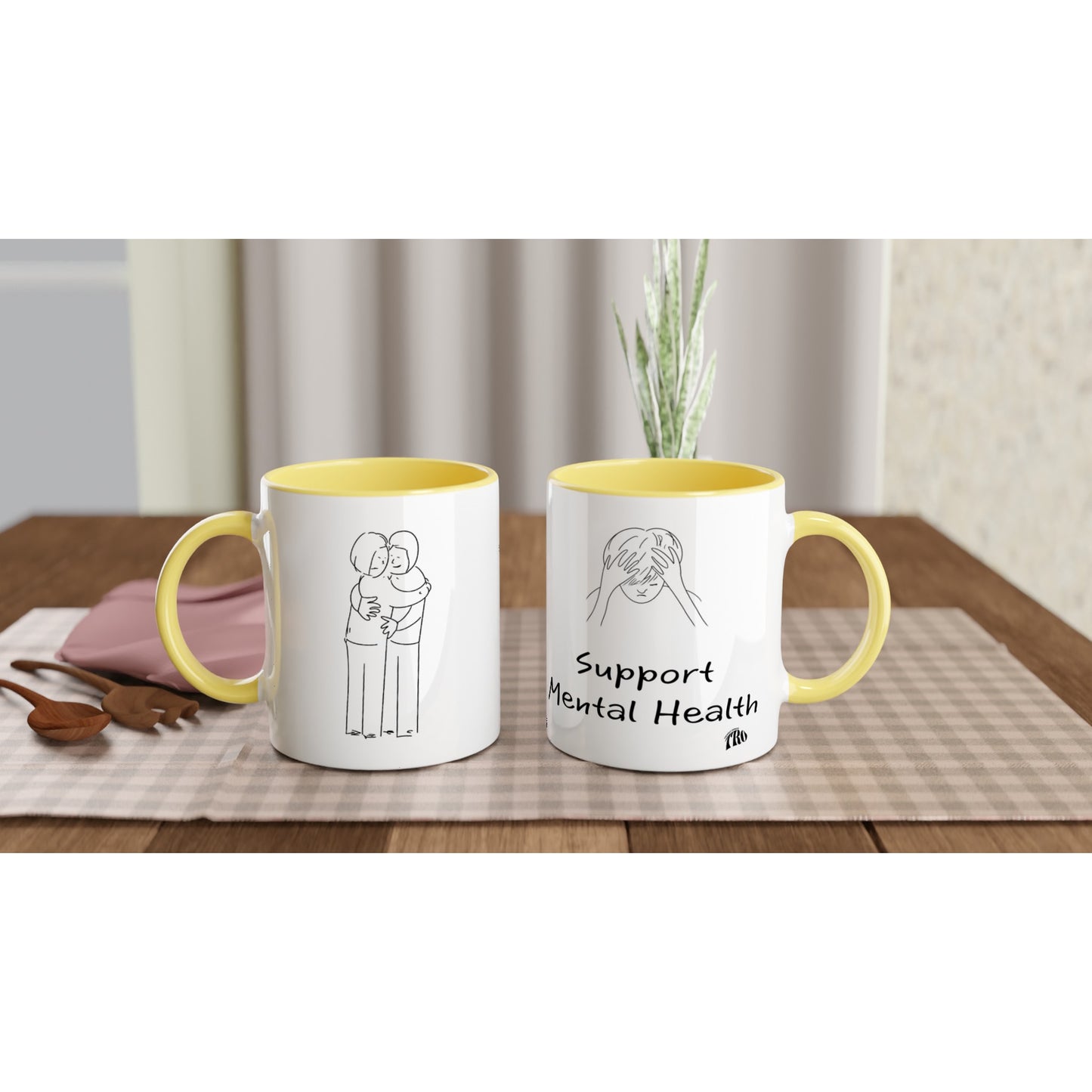 Support Mental Health Charity Mug with Color Inside