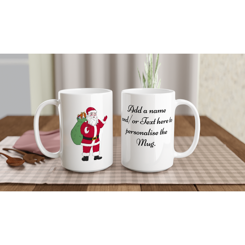 White 15oz Ceramic Mug - Add a name and/or Text to the Mug.