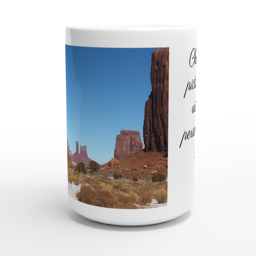 White 15oz Ceramic Mug - Change the picture if you wish, and replace the Text.