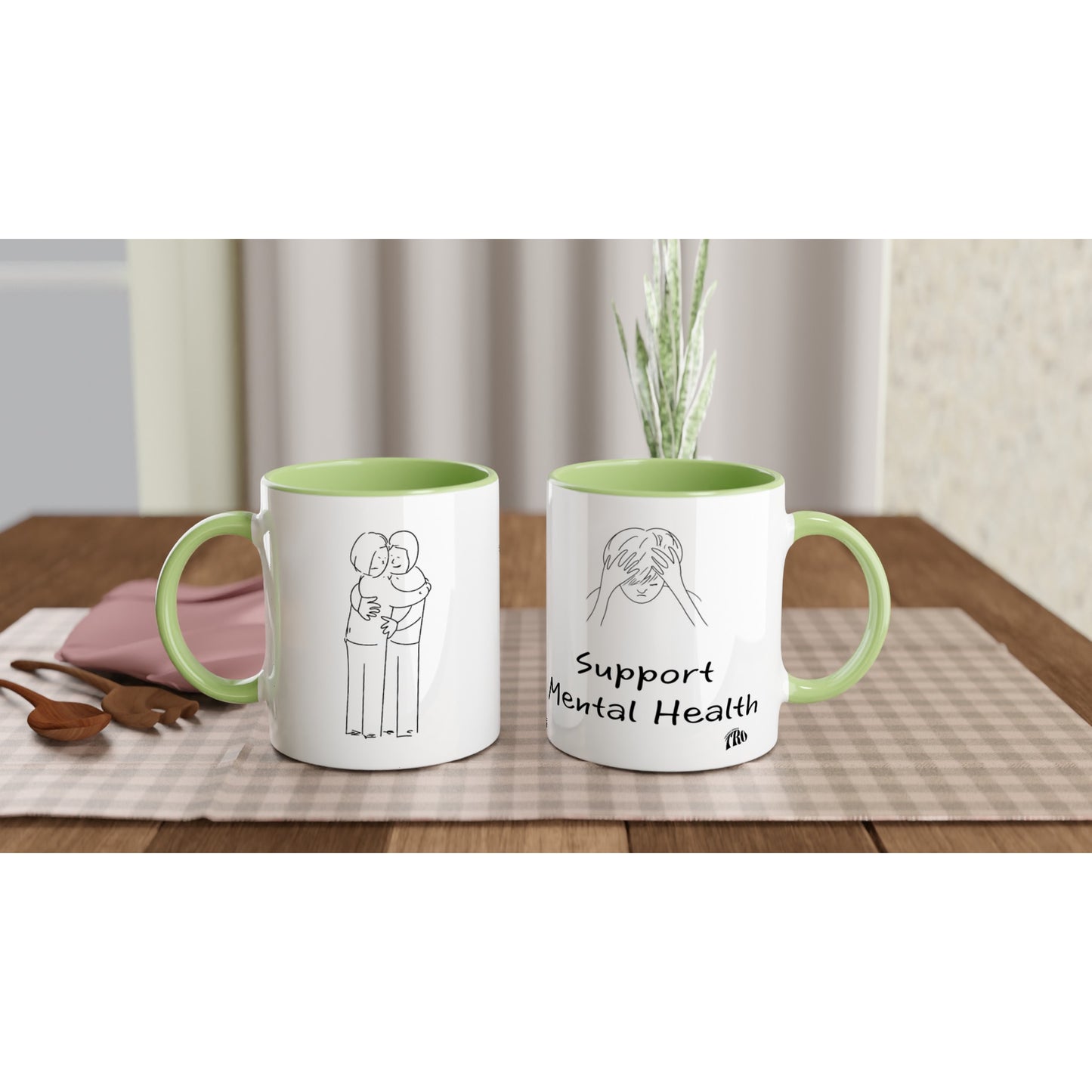 Support Mental Health Charity Mug with Color Inside