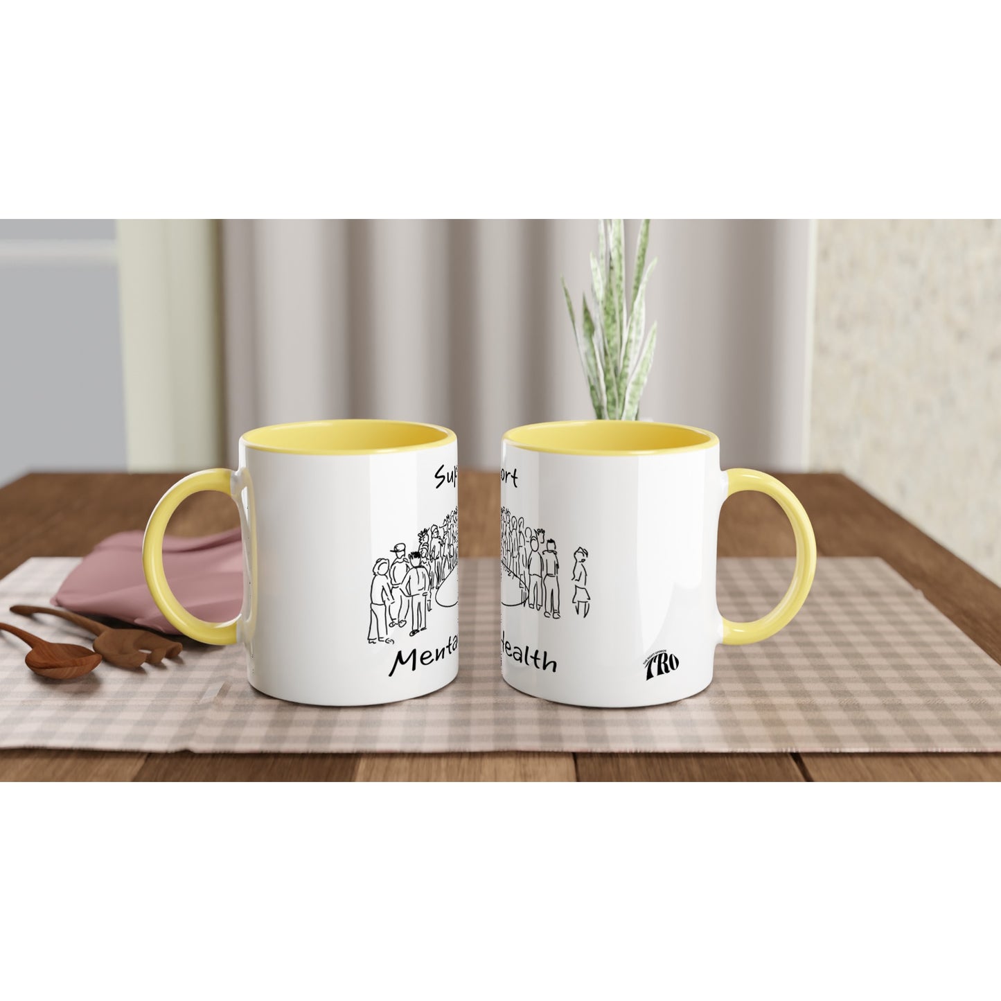 Support Mental Health Charity mug with Color Inside