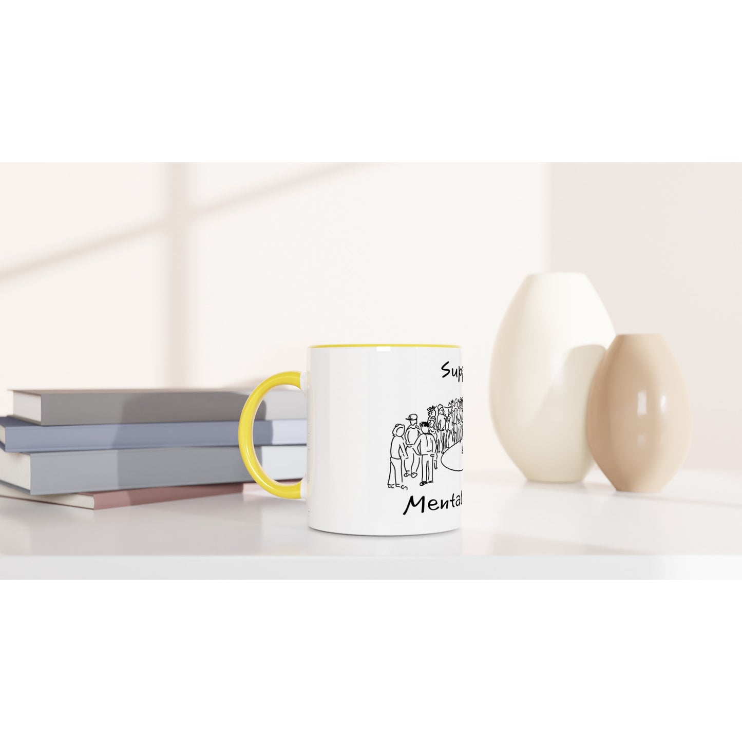 Support Mental Health Charity mug with Color Inside