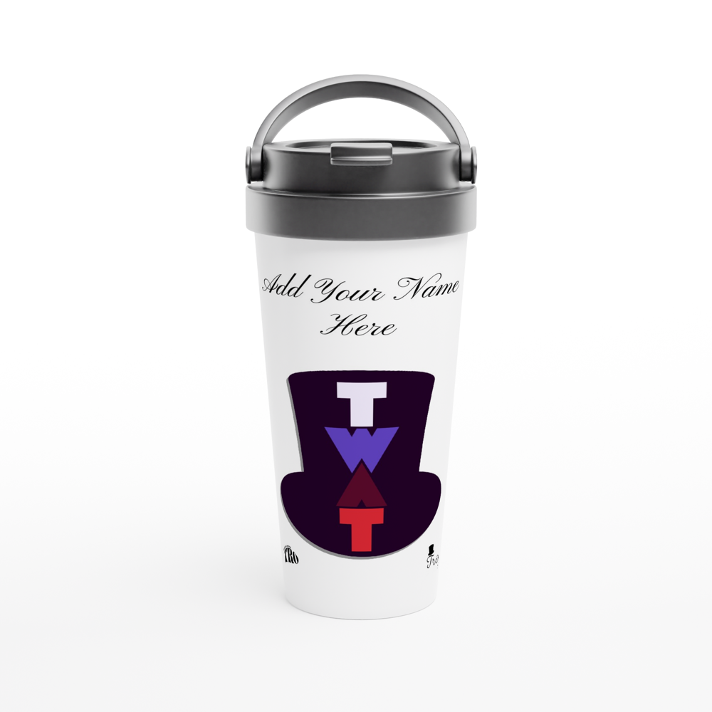 White 15oz Stainless Steel Travel Mug